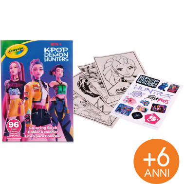 ALBUM DA COLORARE + STICKERS K-POP DEMON HUNTERS CRAYOLA