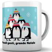 TAZZA MUG IN CERAMICA NATALIZIA PINGUINI PICCOLI GESTI MARPIMAR