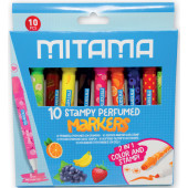PENNARELLI PROFUMATI CON STAMPINI SCATOLA 10 COLORI MITAMA