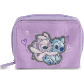 PORTAFOGLIO CON CHIUSURA A BOTTONE 11,5X9X3 LILO & STITCH HAPPY FLUFF
