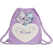 SACCA COULISSE MULTIUSO MINI 26X30X1 LILO & STITCH HAPPY FLUFF