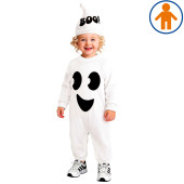 COSTUME BAMBINO FANTASMA CON TUTA, COPRICAPO (98 CM / 1-2 ANNI) WIDMANN