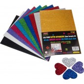GOMMA ESPANSA ADESIVA GLITTER EVA FOAM A4 2 MM. CONF.10 FOGLI WILER