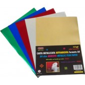 CARTA METALLIZZATA ADESIVA A4 CONF.10 FOLGI ASSORTITI WILER