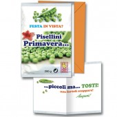 BIGLIETTO AUGURALE GENERICO 11X17 PISELLINI IN FESTA CROMO