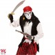 MASCHERA MEZZO VISO TESCHIO PIRATA CON BANDANA, PERLINE E DOBLONI WIDMANN