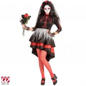 VESTITO SPOSA DIA DE LOS MUERTOS CON velo con fiori WIDMANN