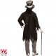 VESTITO SPOSO ZOMBIE CON frac con camicia, pantaloni, sciarpa, cilindro con capelli WIDMANN