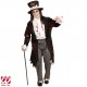 VESTITO SPOSO ZOMBIE CON frac con camicia, pantaloni, sciarpa, cilindro con capelli WIDMANN