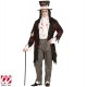 VESTITO SPOSO ZOMBIE CON frac con camicia, pantaloni, sciarpa, cilindro con capelli WIDMANN