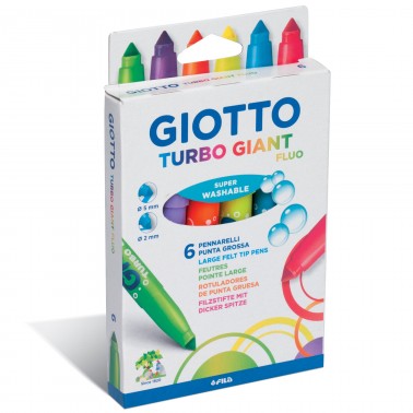 PENNARELLI TURBO GIANT FLUO GIOTTO SCATOLA 6 COLORI FILA