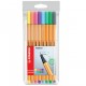 FINELINER POINT 88 PASTEL SET 8 PZ. STABILO