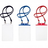 PORTA BADGE 10X15 ( A6 ) CON CORDONE CONF.10 PZ. PASS 6 S-P SEI