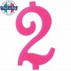 CANDELA FUCSIA cm.7 CON BASE MAGIC-PARTY