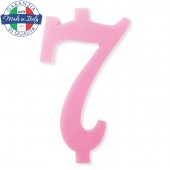 CANDELA ROSA cm.7 CON BASE MAGIC-PARTY
