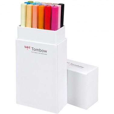 PENNARELLO DOPPIA PUNTA DUAL BRUSH PEN SET 18 COLORI SECONDARI TOMBOW