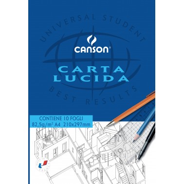 CARTA DISEGNO LUCIDA 80 gr. BLOCCO 10 FOGLI CANSON
