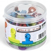 MOLLA FERMACARTE ACCIAIO COLORATA 24 PZ. LEBEZ