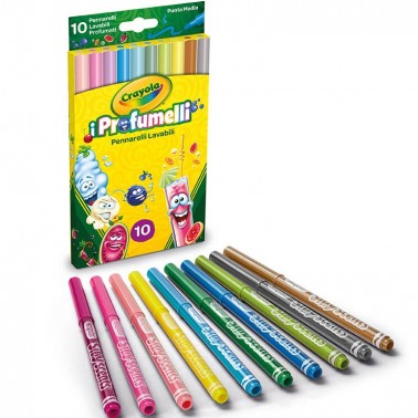 PENNARELLI LAVABILI PROFUMATI I PROFUMELLI SCATOLA 10 COLORI CRAYOLA
