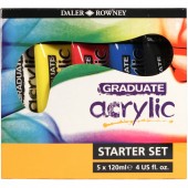 COLORE ACRILICO FINE GRADUATE 120 ML. CONFEZIONE 5 COLORI DALER-ROWNEY