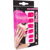 UNGHIE AEROGRAFATE ROSA FLUORESCENTE AUTOADESIVE SET DA 12 WIDMANN