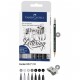PENNARELLO CALLIGRAFICO PITT ARTIST PEN CONF. 6 PZ. + MATITA + TEMPERINO FABER-CASTELL