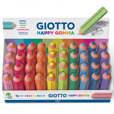 GOMMA HAPPY GIOTTO COLORI ARCOBALENO FILA