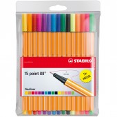 FINELINER POINT 88 SET 10 5 PZ. NEON STABILO
