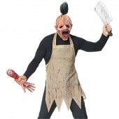 MASCHERA MACELLAIO HORROR CON CAPELLI E GREMBIULE WIDMANN