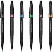 PENNARELLO CON VERA PUNTA PENNELLO COLORATA BRUSH SIGN PEN ARTIST PENTEL