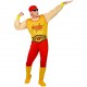 COSTUME WRESTLING CHAMP CON MAGLIA MUSCOLI, PANTALONI, CINTURA, COPRISTIVALI, BANDANA WIDMANN