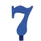 CANDELA NUMERO GLITTERATA BLU CM. 9,5 CON BASE GIVI
