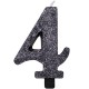 CANDELA NUMERO GLITTERATA NERO CM. 9,5 CON BASE GIVI