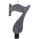 CANDELA NUMERO GLITTERATA NERO CM. 9,5 CON BASE GIVI