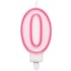 CANDELA NUMERO ROSA CON BORDO FUSCIA CM. 8,5 CON BASE GIVI