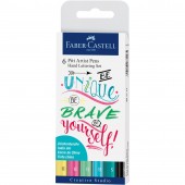 PENNARELLO CALLIGRAFICO PITT ARTIST PEN PASTEL CONF. 6 PZ. FABER-CASTELL