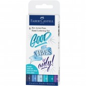 PENNARELLO CALLIGRAFICO PITT ARTIST PEN BLU CONF. 6 PZ. FABER-CASTELL