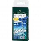 PENNARELLO BRUSH PITT ARTIST PEN SHADES OF BLUE PUNTA B CONF. 6 PZ. FABER-CASTELL