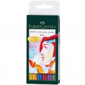 PENNARELLO BRUSH PITT ARTIST PEN COLORI BASE PUNTA B CONF. 6 PZ. FABER-CASTELL