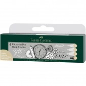PENNARELLO BIANCO PITT ARTIST PEN CONF. 4 PZ. FABER-CASTELL