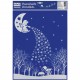 VETROFANIA NATALE BIANCA 30X37 GLITTER CANGIANTI LEBEZ