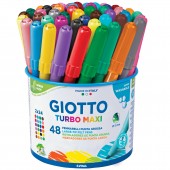 PENNARELLI GIOTTO TURBO MAXI BARATTOLO 48 PZ. IN 24 COLORI FILA