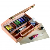 CASSETTA IN LEGNO DI FAGGIO COLORI A TEMPERA FINE MAIMERI