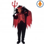 COSTUME DIABLO CON MANTELLO CON COLLARE, CORNA (128 CM / 5-7 ANNI) WIDMANN