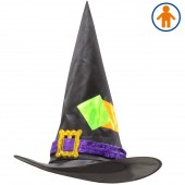 CAPPELLO STREGA CON PEZZE IN RASO E VELLUTO misura bambino WIDMANN
