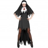 VESTITO SUORA HORROR CON SOPRAGONNA E COPRICAPO WIDMANN