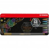 PENNARELLO PEN 68 METALLIC SCATOLA METALLO 8PZ. STABILO
