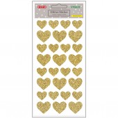 CUORI ADESIVI GLITTERATI BUSTA 1 FOGLIO 10X20 WILER