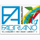 ALBUM DISEGNO A PUNTI METALLICI ARCOBALENO 140 GR. 24X33 10 FG LISCIO FABRIANO