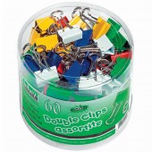 MOLLA FERMACARTE DOUBLE CLIPS COLORATA CONF.60 LEBEZ